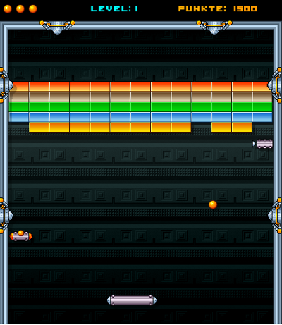 Levelaufbau vom Spiel Breakanoid